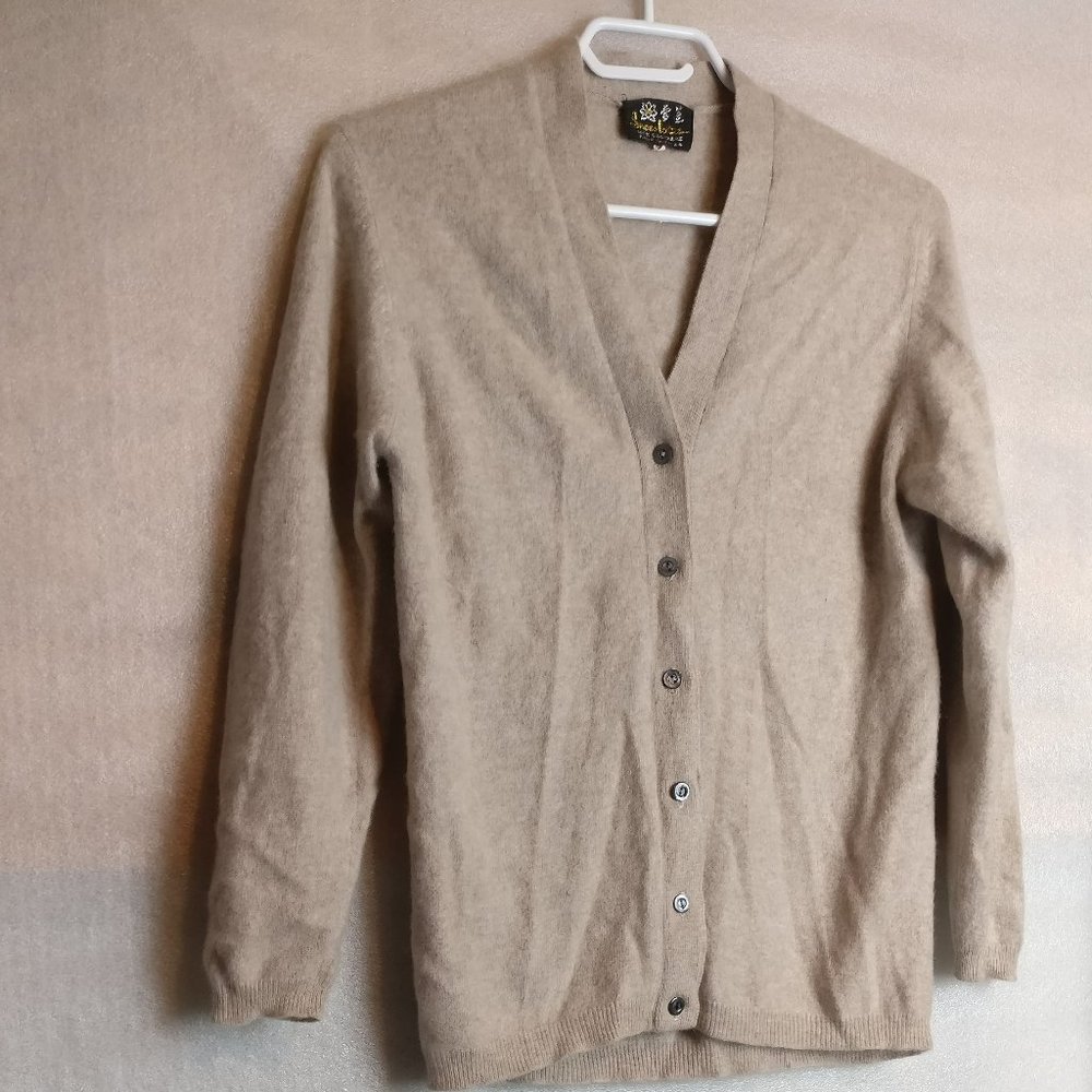 Womens Buttoned PURE CASHMERE LONGSLEEVE SWEATER CARDIGAN S with measurements